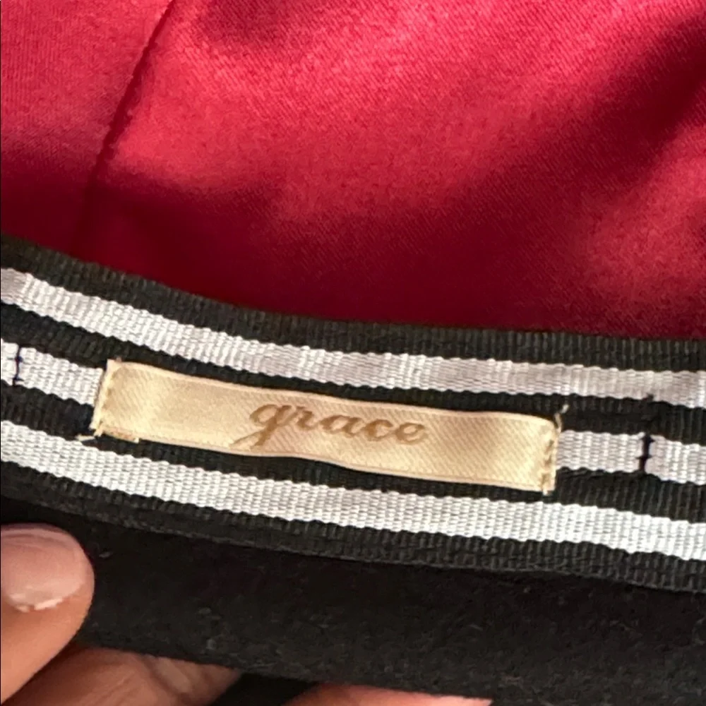 Grace Black Wool Beret with Fur Accent